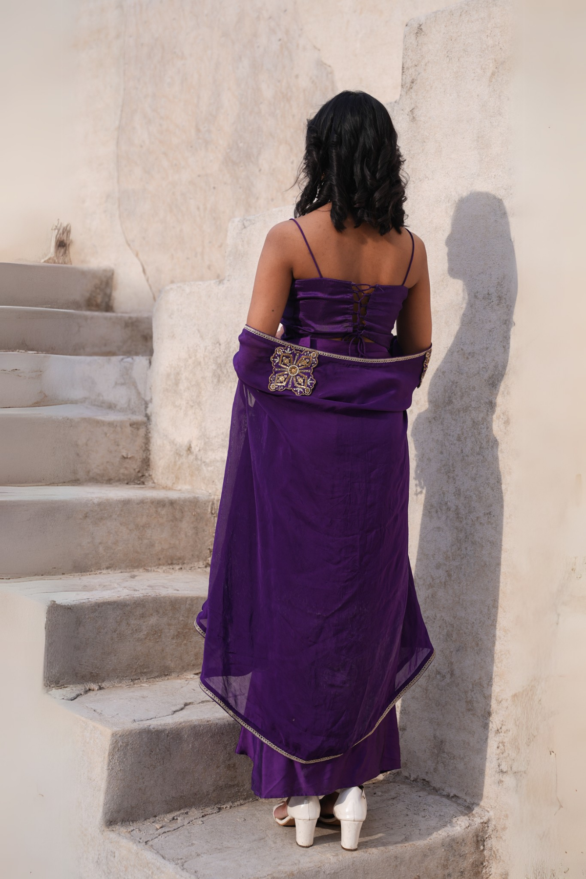 Sakhi Drape Set - Purple