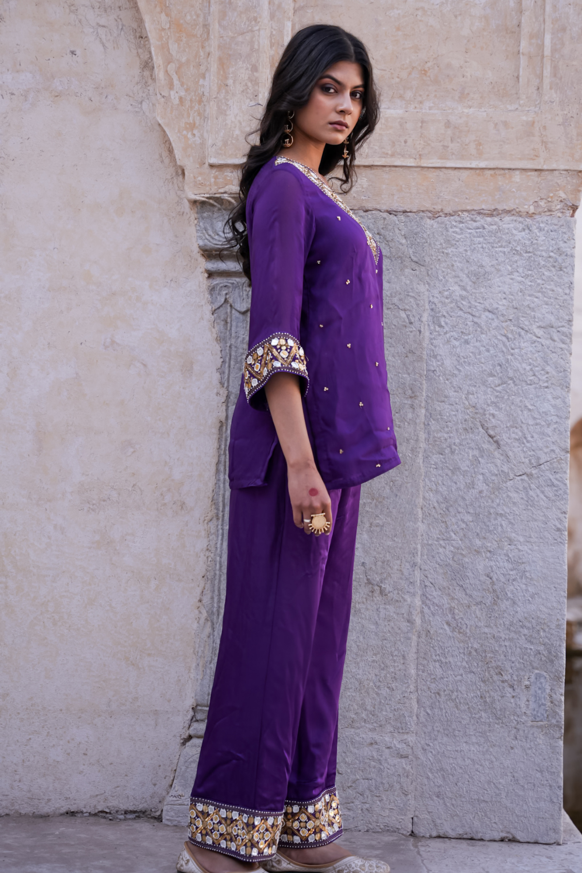 Sakhi Co-ord Set - Purple