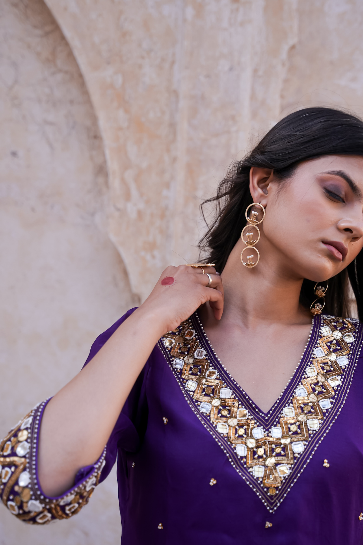 Sakhi Co-ord Set - Purple